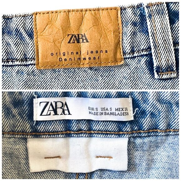 Zara Front Button Washed Denim Mini Skirt, Size S - Picture 4 of 15